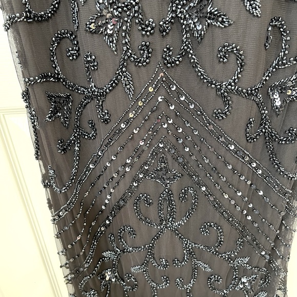 Pisarrio Nights Fully beaded mesh Column Gown. - Picture 10 of 14